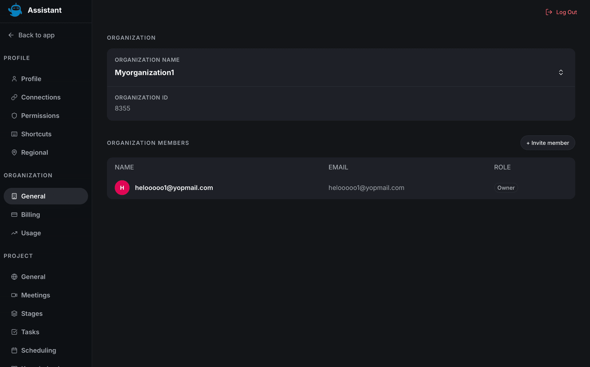 settings window sidebar log out - desktop settings - Intempt documentation