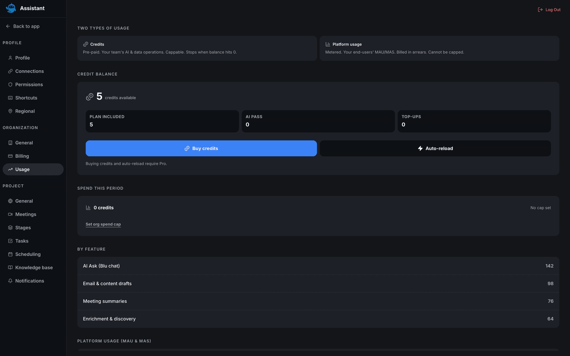 usage tab credit balance by feature 24072026 - desktop settings - Intempt documentation