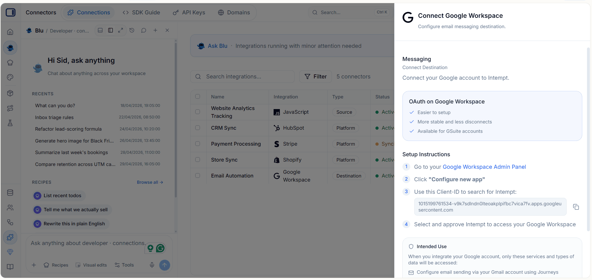 create destination - gmail - Intempt documentation