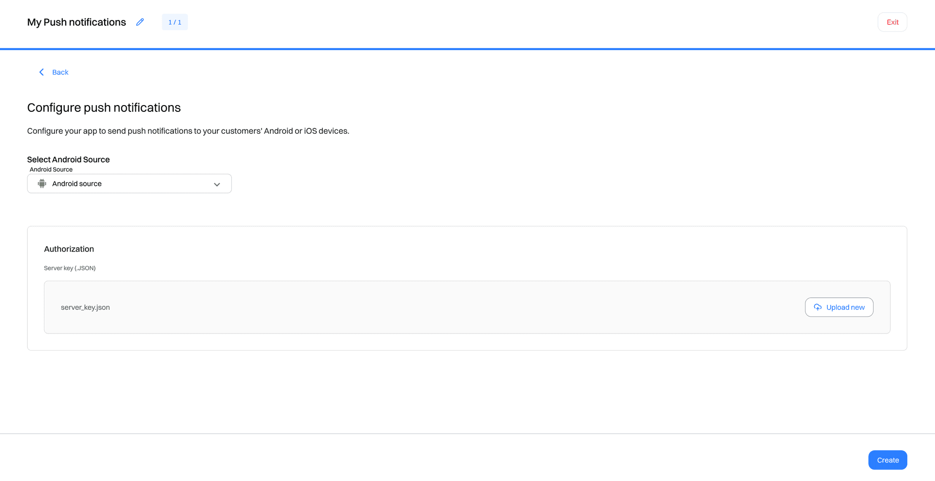 upload json - push notification - Intempt documentation