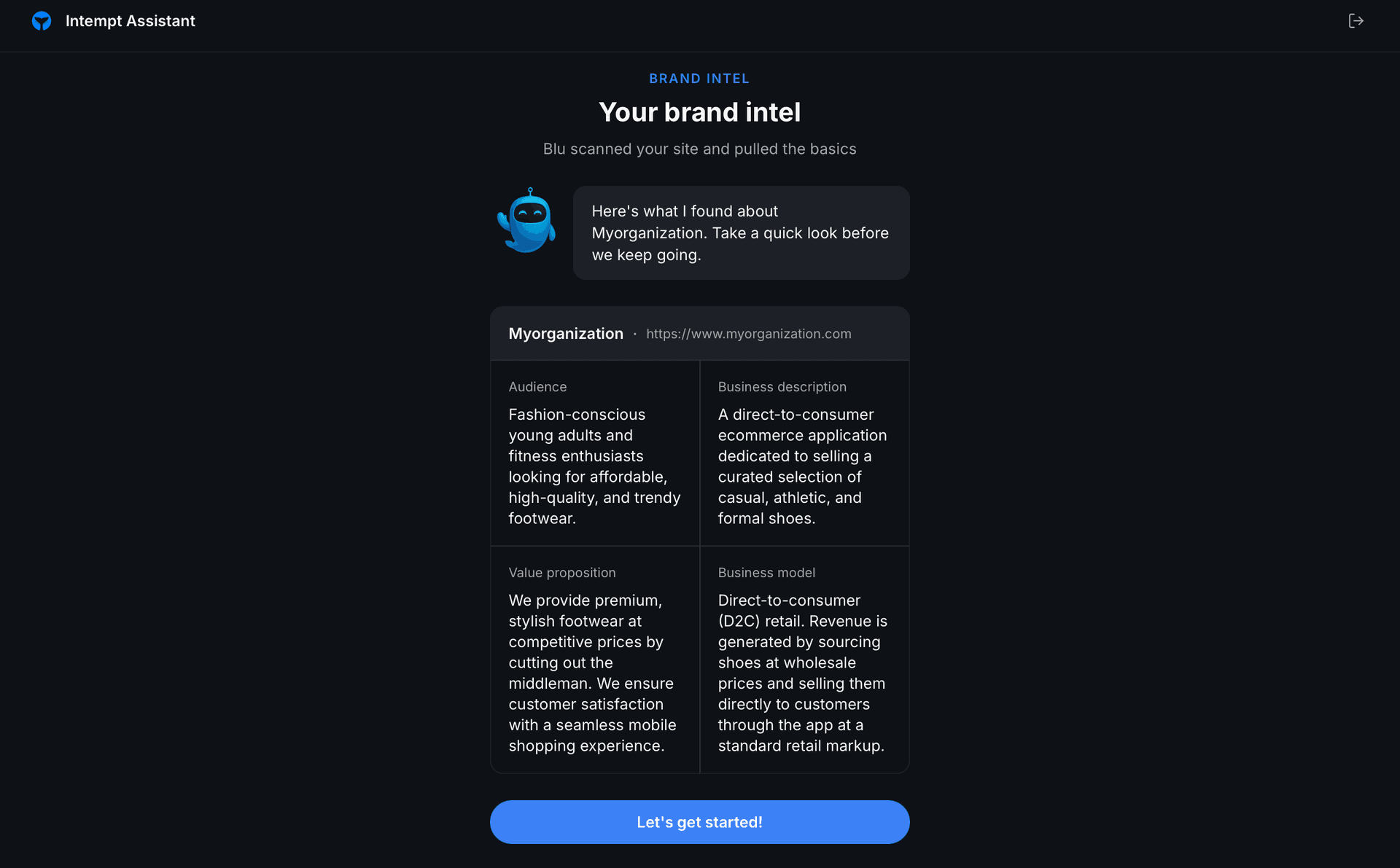 brand profile step - installing the desktop app macos - Intempt documentation