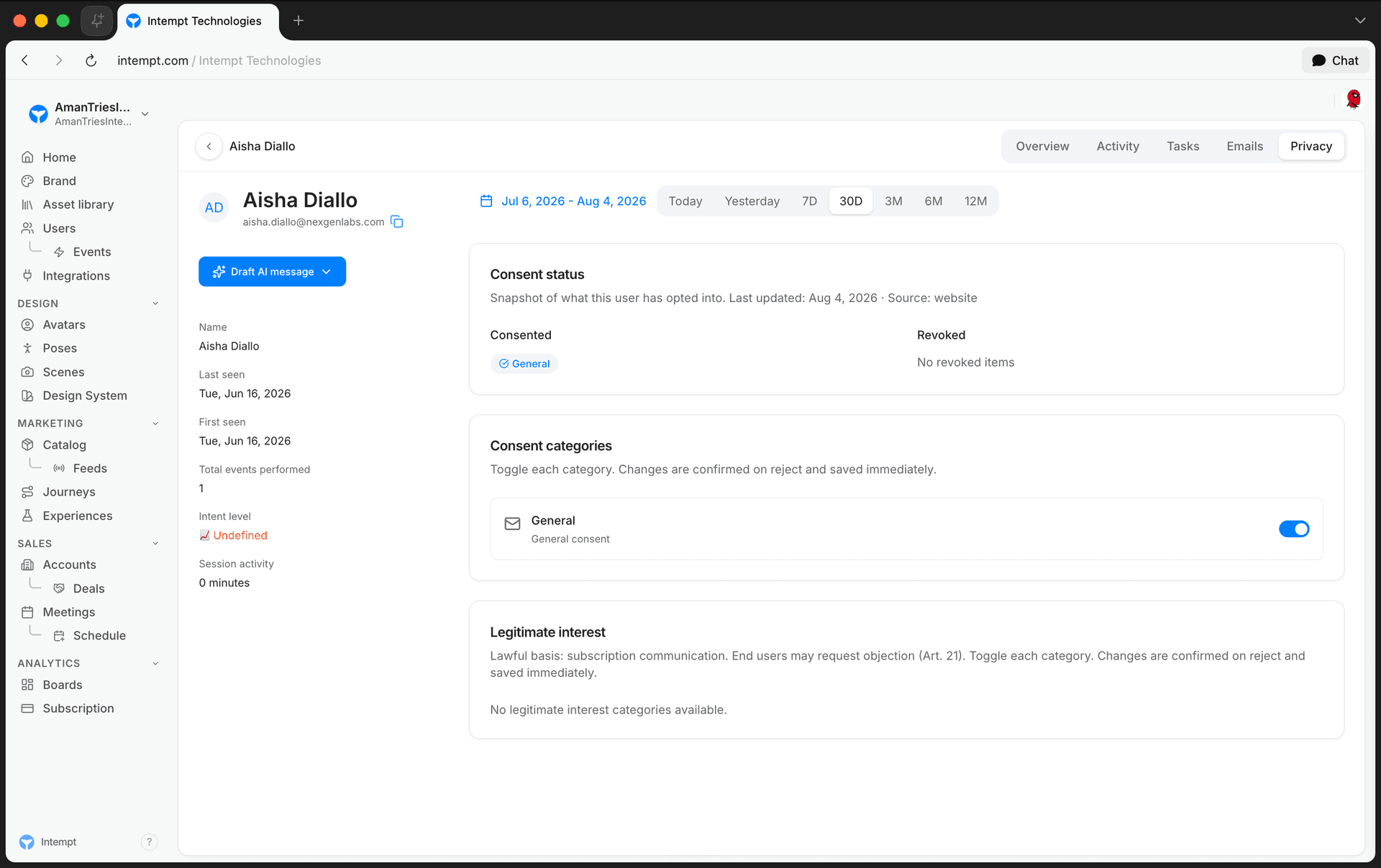 privacy tab consent categories legitimate interest - consents - Intempt documentation