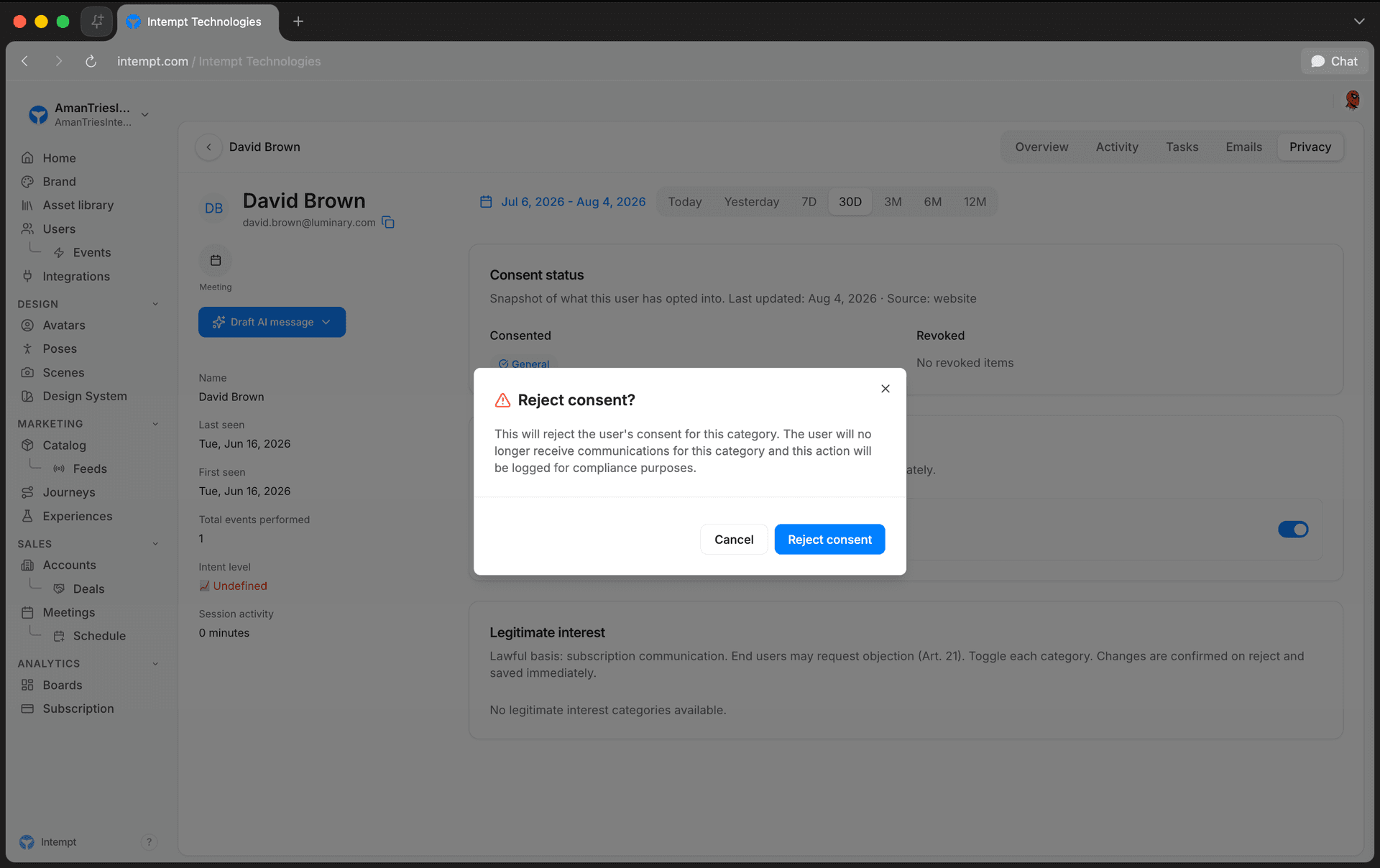reject consent confirmation dialog - gdpr ccpa compliance guide - Intempt documentation