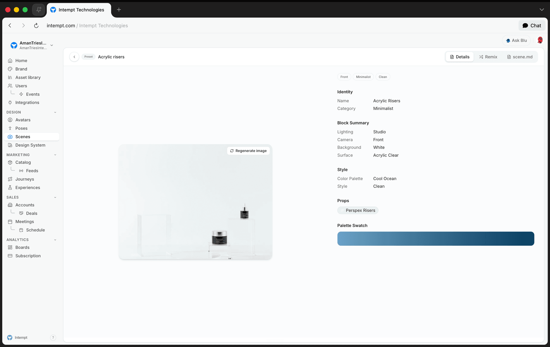 preset detail remix tab - remixing a scene - Intempt documentation