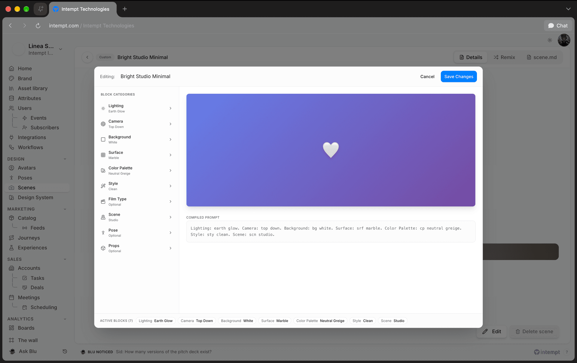 scene block editor 6 oct 2026 - remixing a scene - Intempt documentation