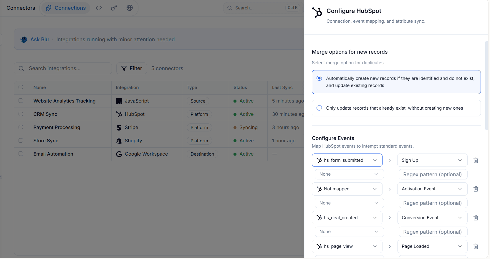 create source - hubspot - Intempt documentation