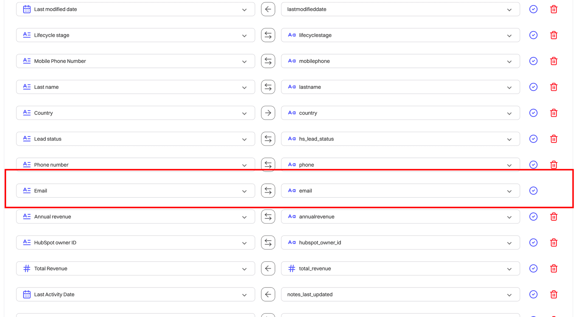 user mapping - hubspot - Intempt documentation