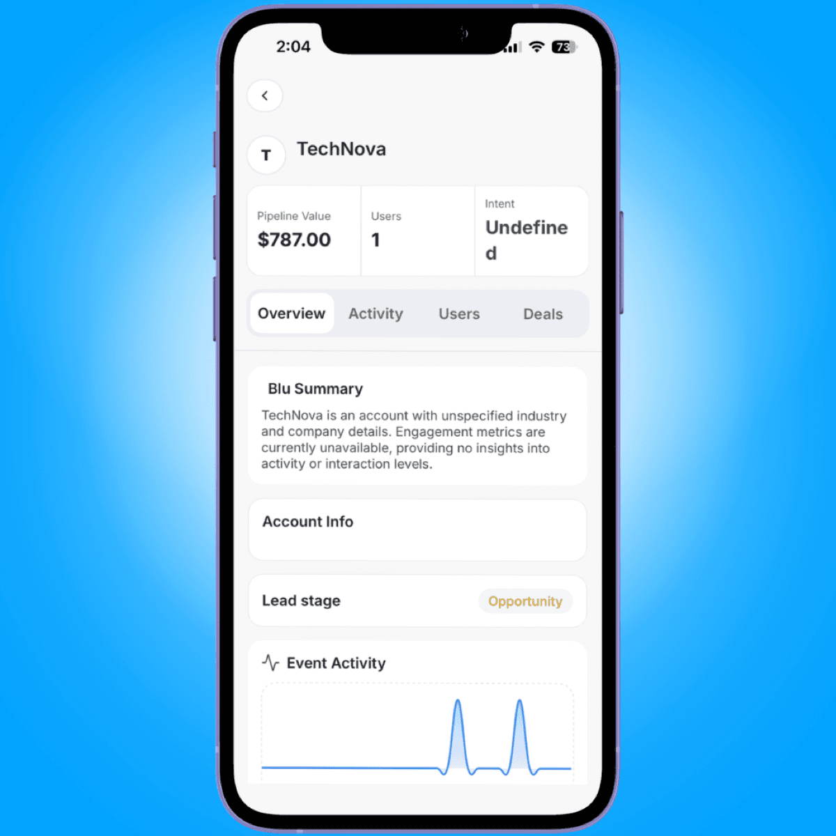 account detail tab bar 27072026 - mobile sales workflow guide - Intempt documentation