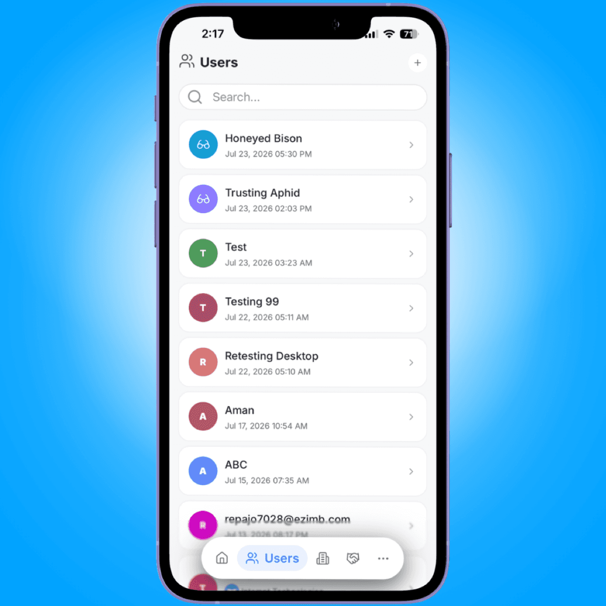 users list - mobile sales workflow guide - Intempt documentation