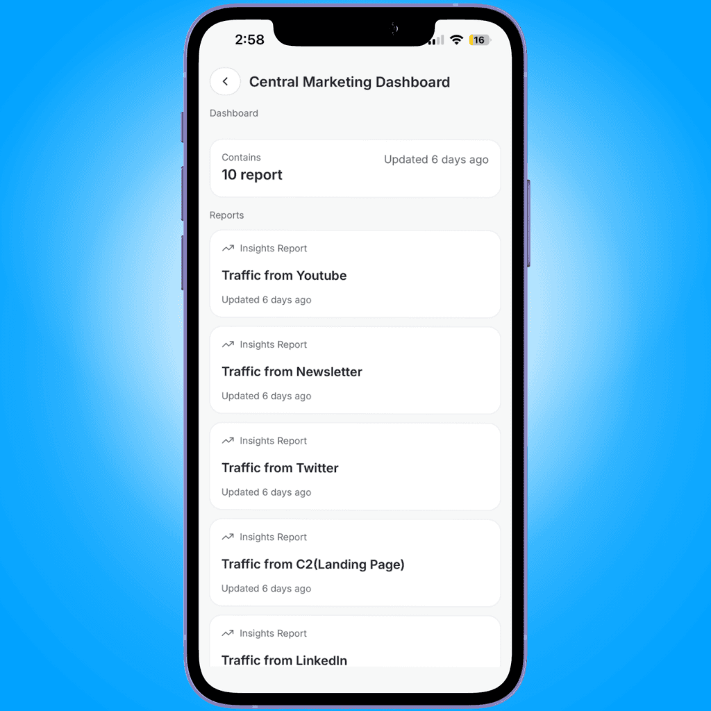 dashboard detail report cards - viewing analytics and dashboards on mobile - Intempt documentation