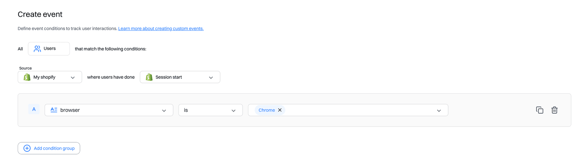 event config - shopify app - Intempt documentation
