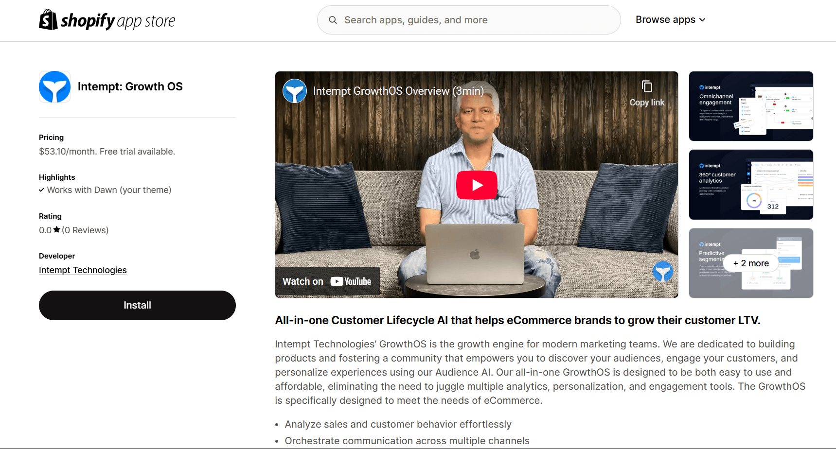 find app - shopify app - Intempt documentation
